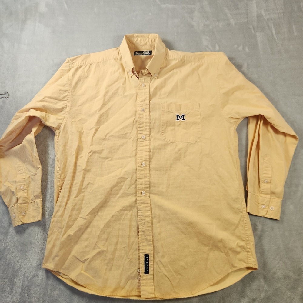 Vintage Michigan Long Sleeve Button Down Shirt Men's M Crable Sportswear